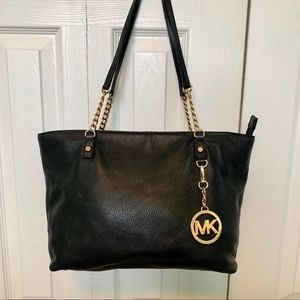 Michael Kors Black Pebble Leather Shoulder Bag